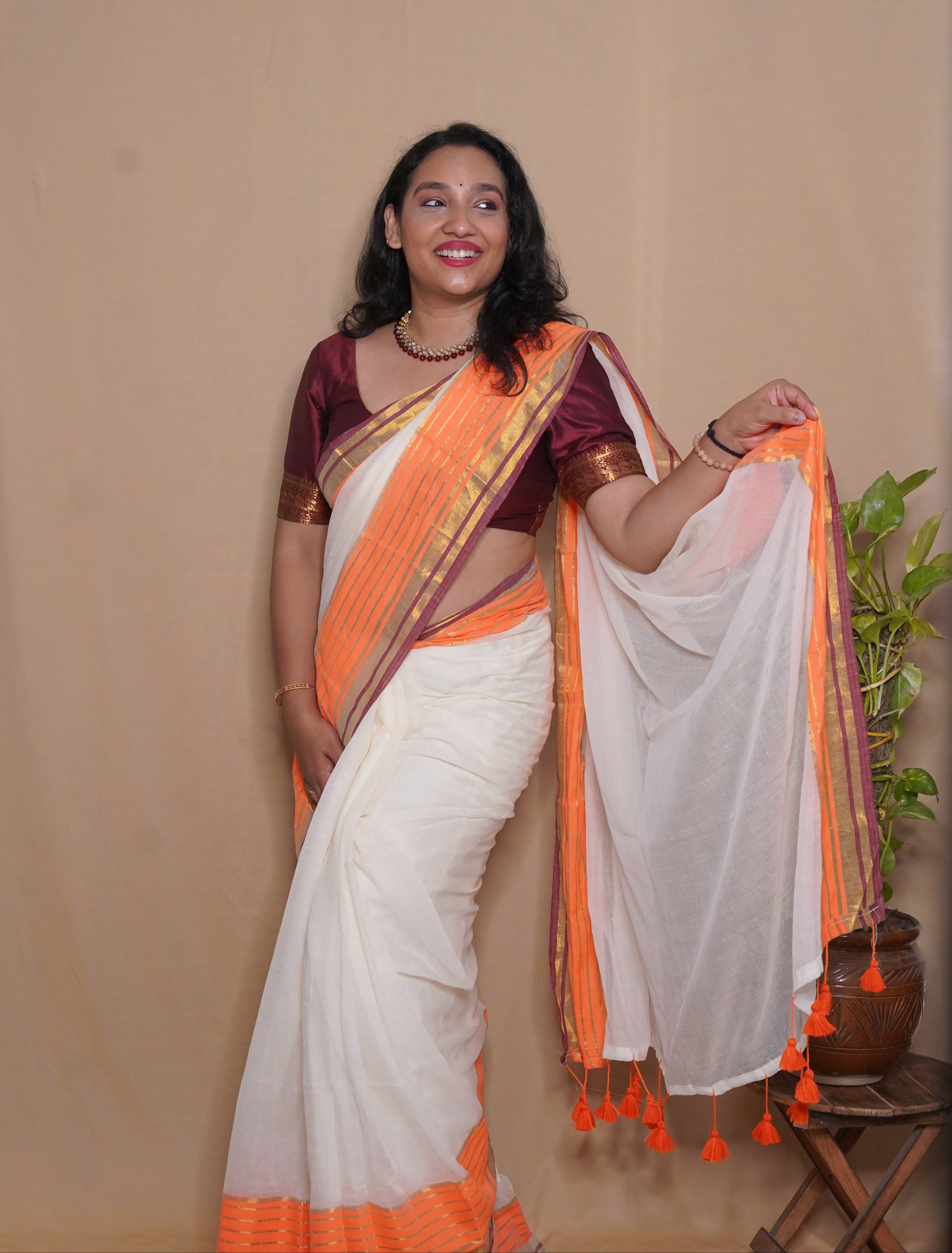 Indulekha Mul Cotton Saree