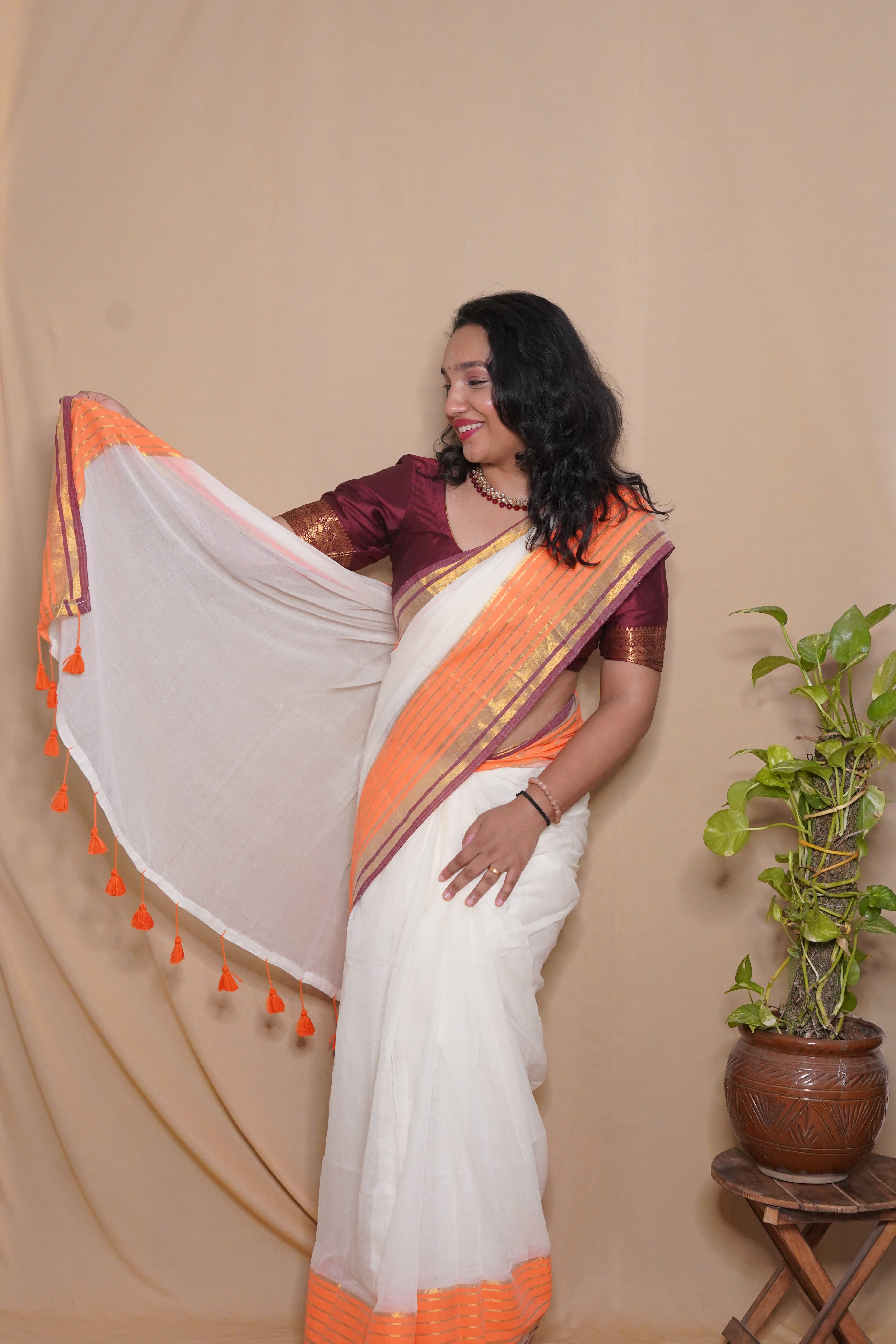Indulekha Mul Cotton Saree